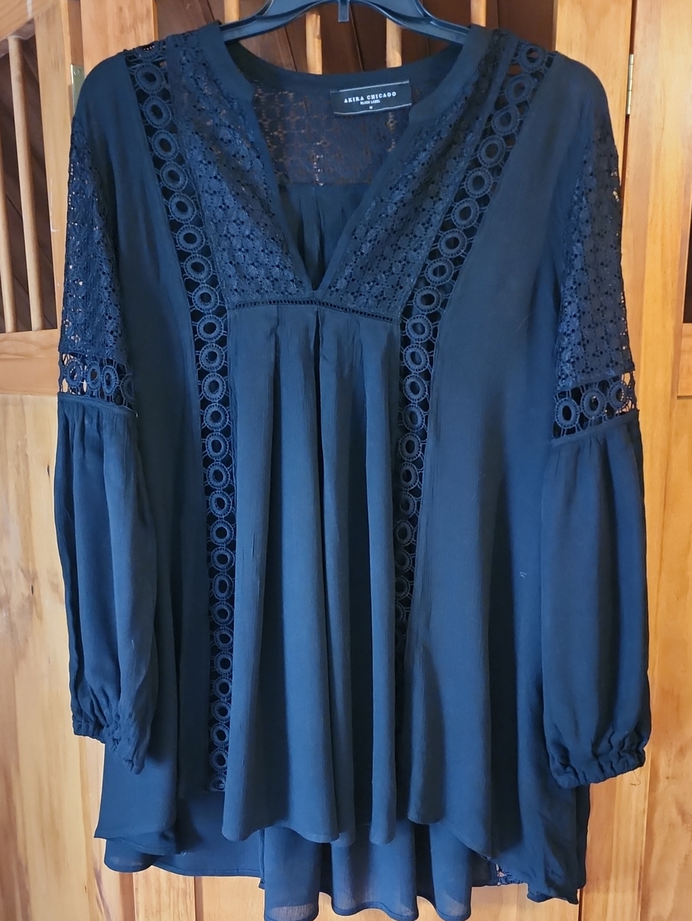 AKIRA Chicago Black Lace Top